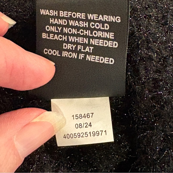 Cejon Black Knit Poncho Turtleneck One Size NWT - Picture 4 of 6